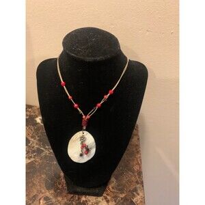 Coastal inspired necklace with red beds
